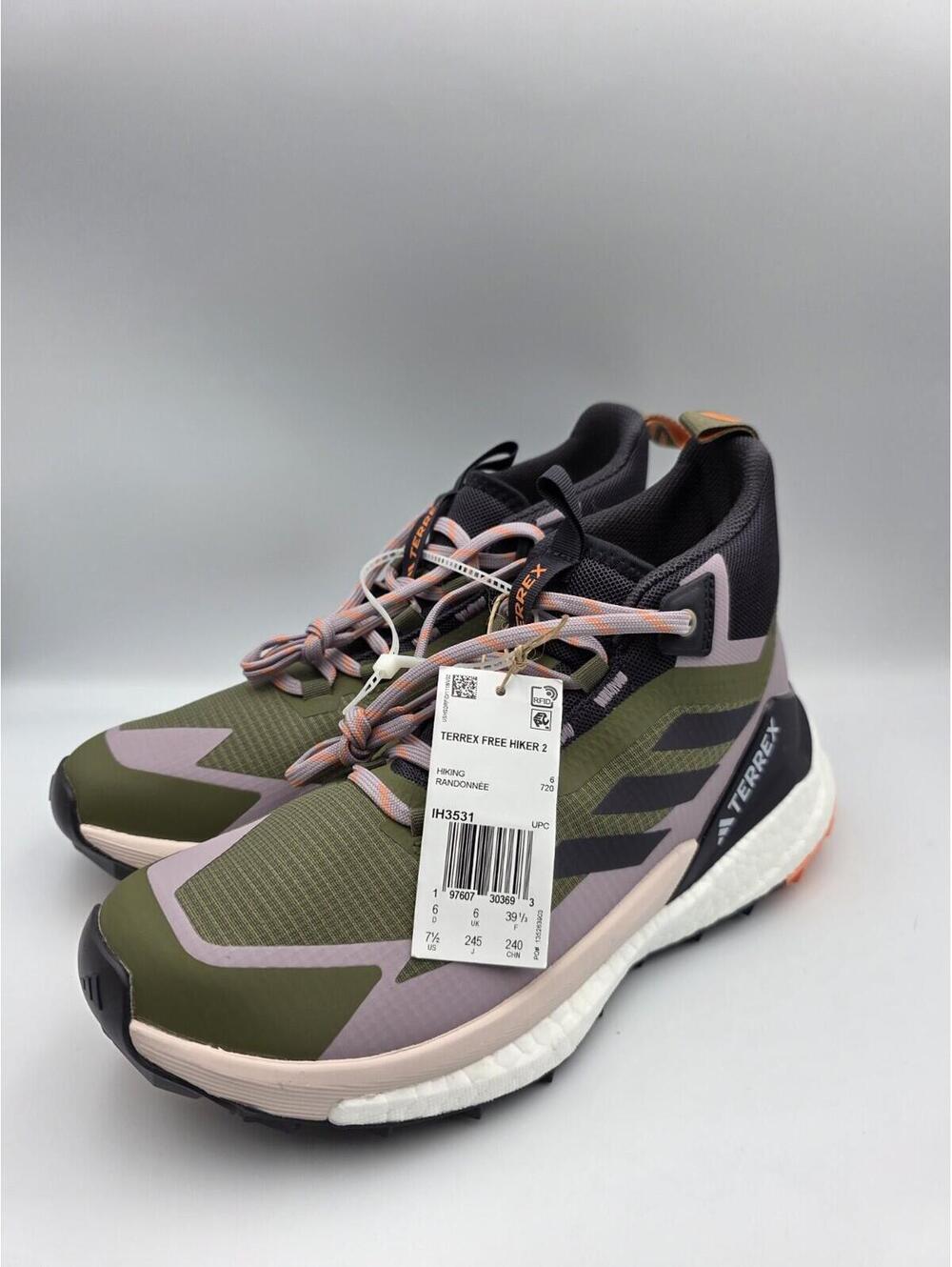 Women's Adidas Terrex Free Hiker 2 Hiking Shoes - Olive Green, Size 7.5 - New
